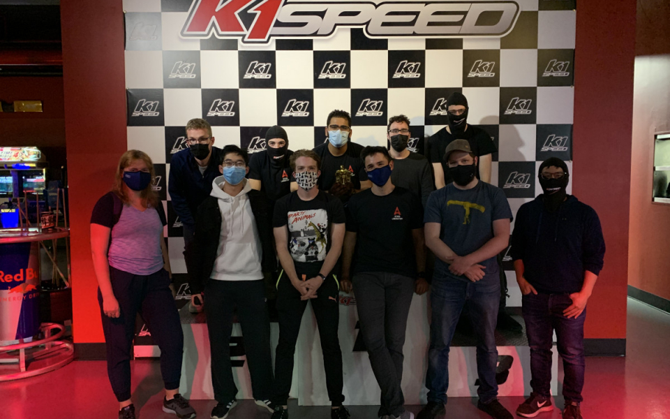 Racers from the STARS lab at our go kart lab social.
