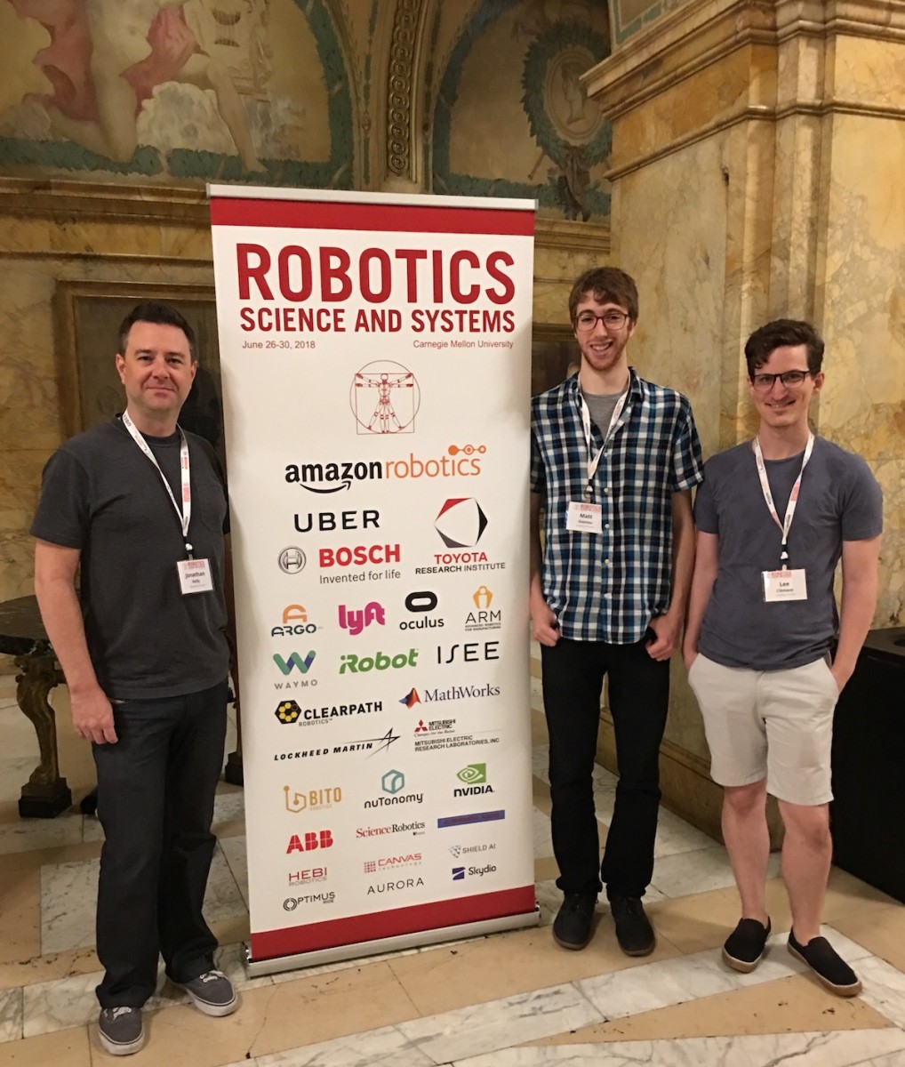 Prof. Kelly, Matt, and Lee at RSS 2018 in Pittsburgh