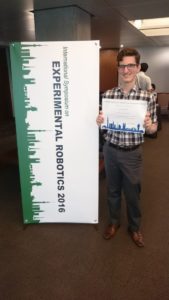 Lee won one of six competitive travel grants to attend ISER, and has a cool certificate to prove it!